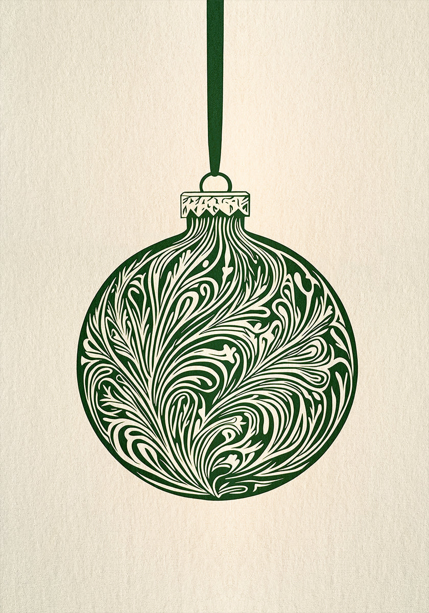 Olive Green Christmas Bauble Plakat