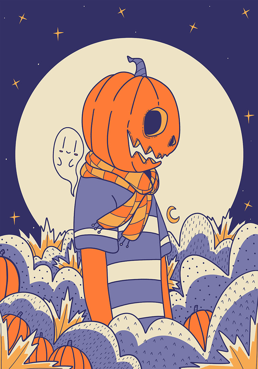 Pumpkin and ghost Plakat