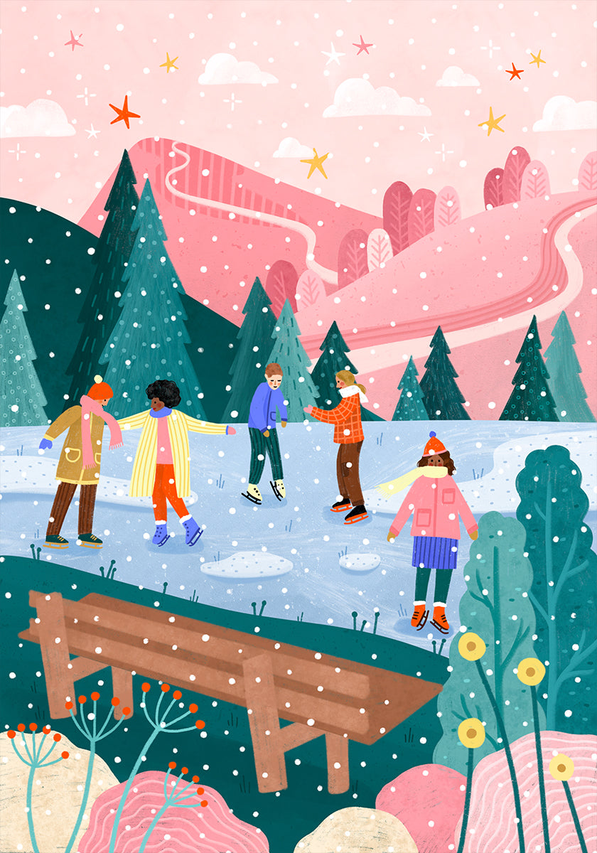 People Ice Skating Plakat