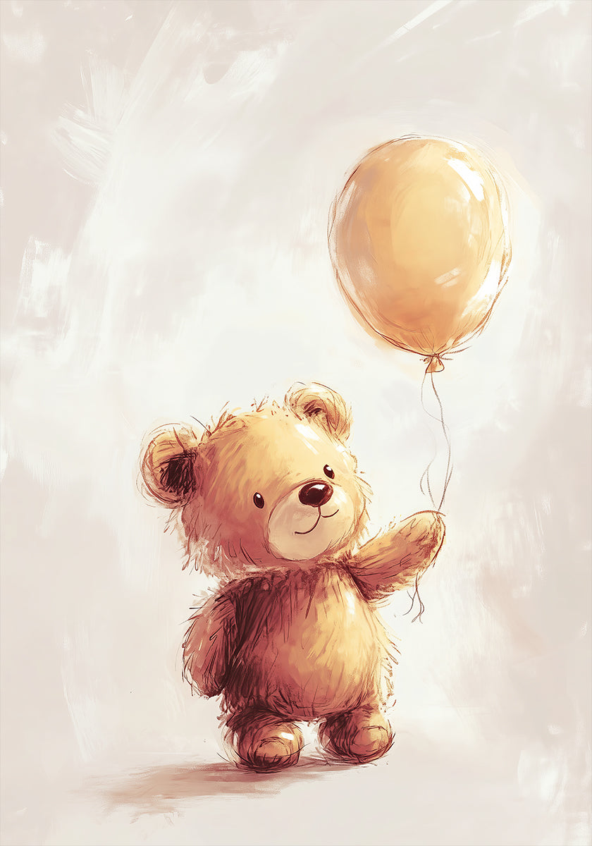 Teddy Bear and Balloon Plakat
