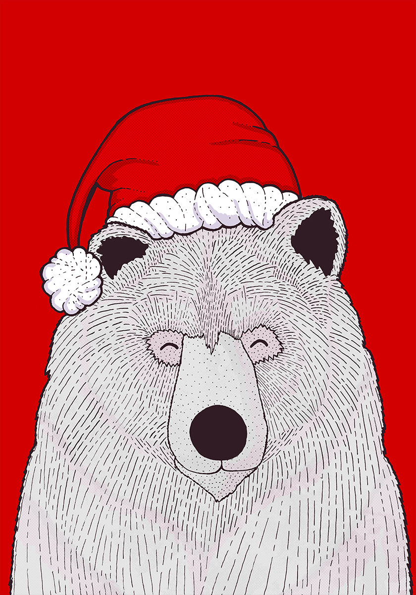 Santa red bear Plakat