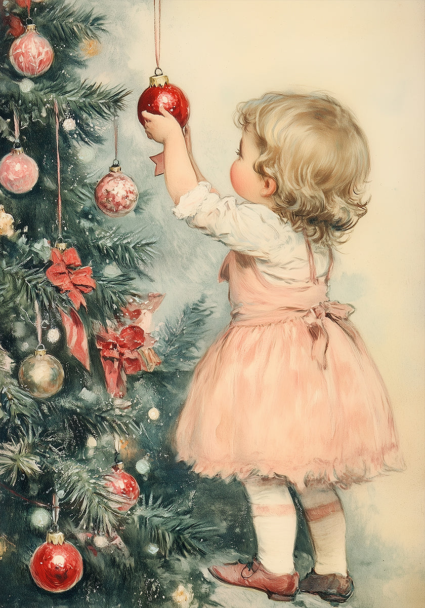 Young Girl At Christmas Eve Plakat