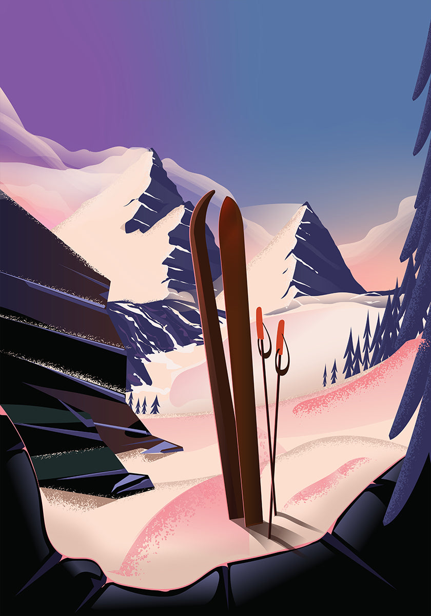 Ski Travel Poster Plakat