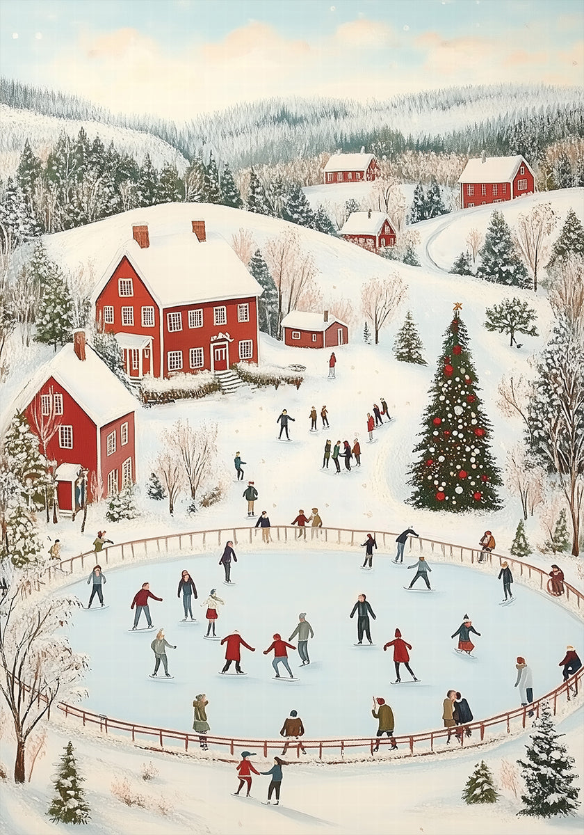 Winter Wonderland Ice Skating Scene Plakat