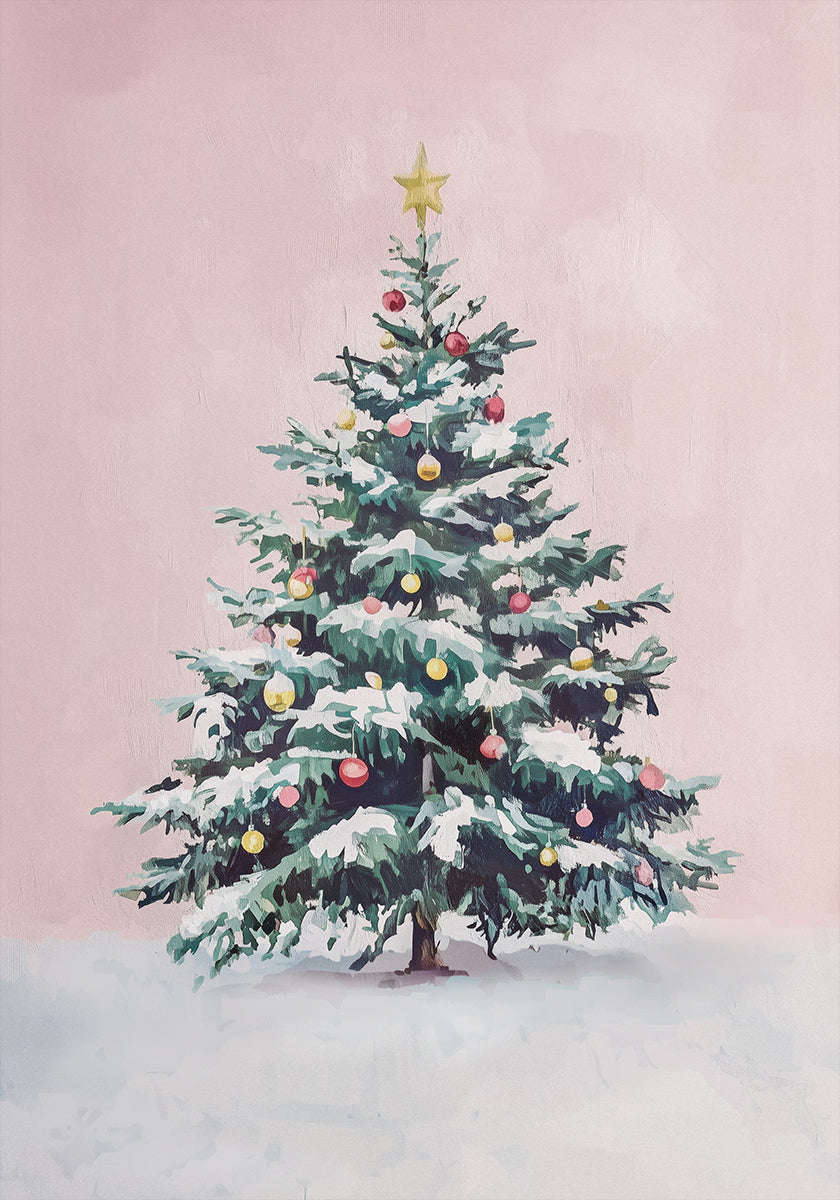 Snow-Covered Christmas Tree Plakat