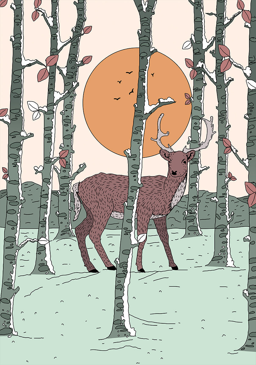 Deer In The Forest Plakat