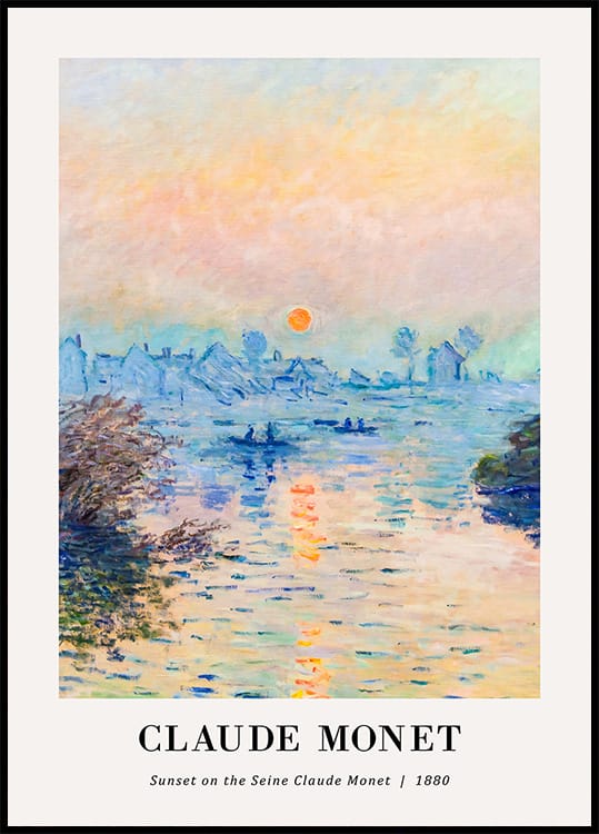 Sunset on the Seine Poster by Claude Monet Plakat - Posterbox.dk
