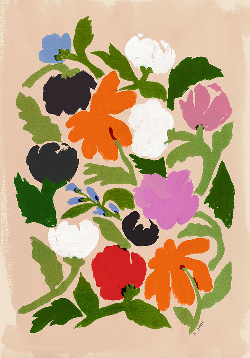 Vibrant Floral  Abstract Flowers Plakat