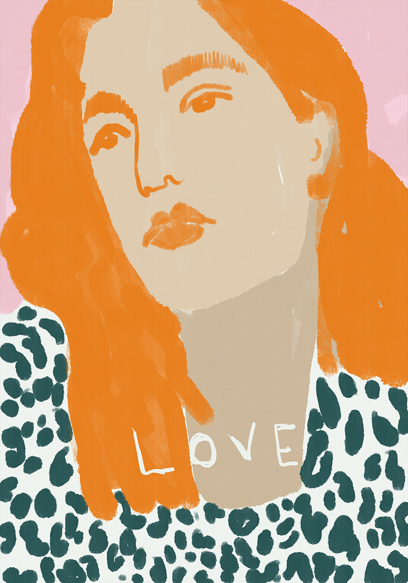 Portrait of a Woman with Orange Hair Plakat