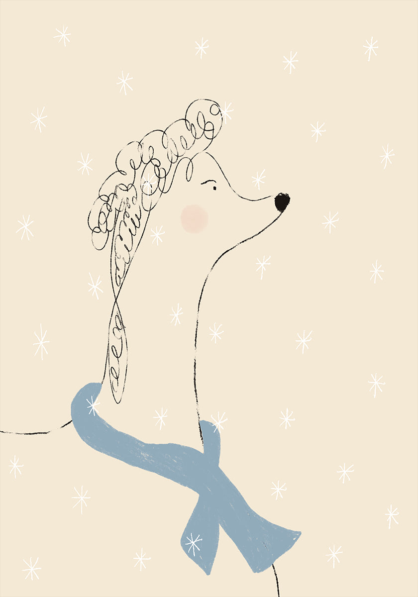 Poodle in the Snow Plakat