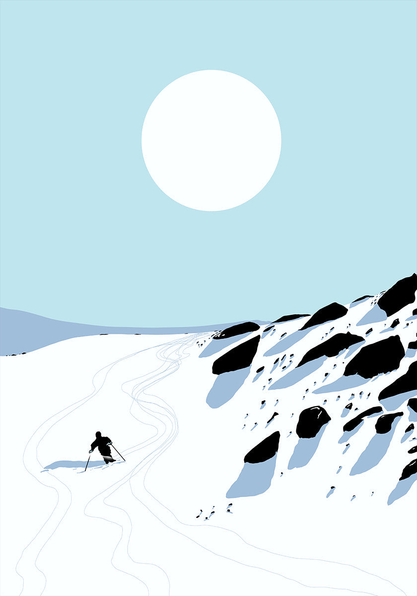 Snowy Mountain Descent Plakat