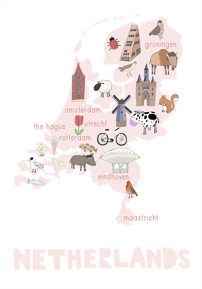 The Netherlands Illustration by Artist Carla Daly Plakat