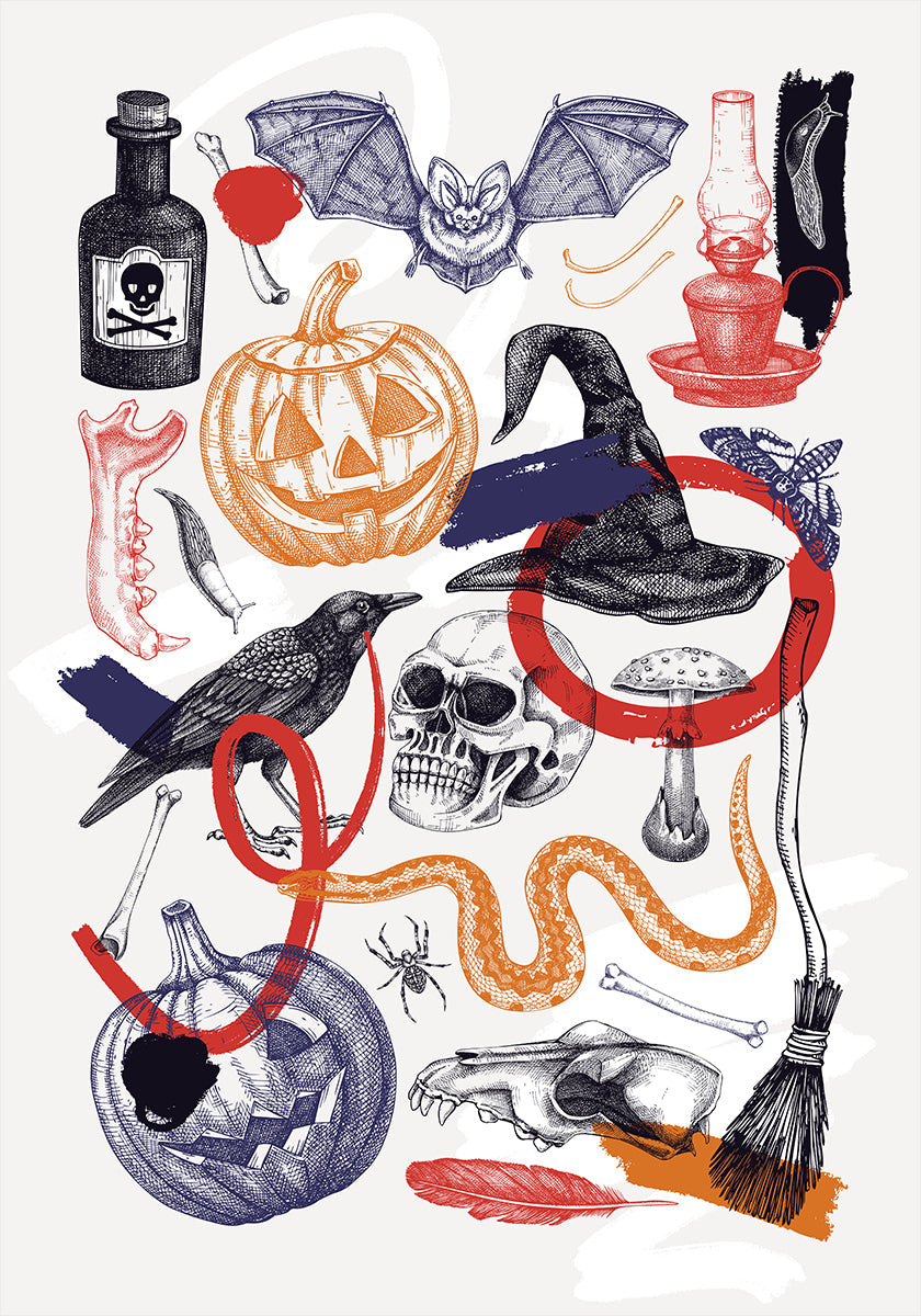 Halloween Collage Art Plakat