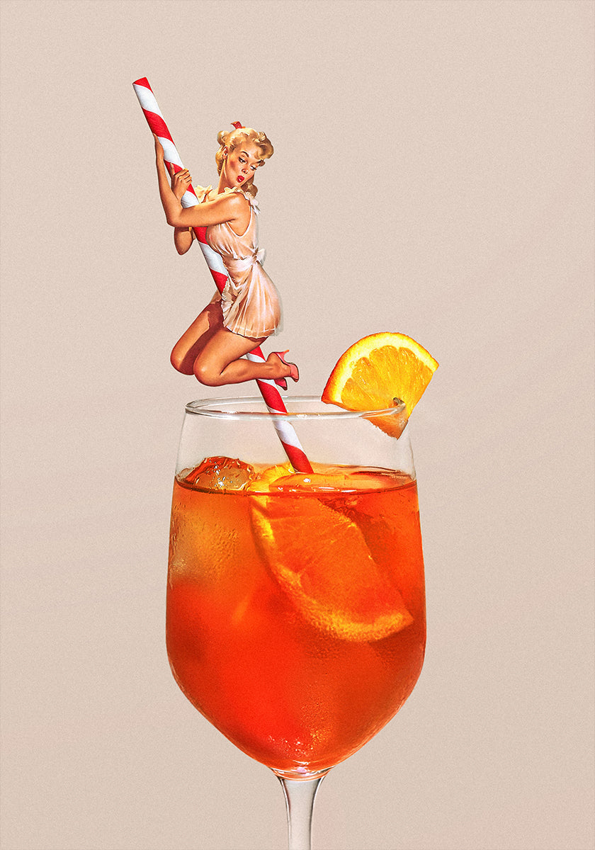Retro Spritz Cocktail Plakat