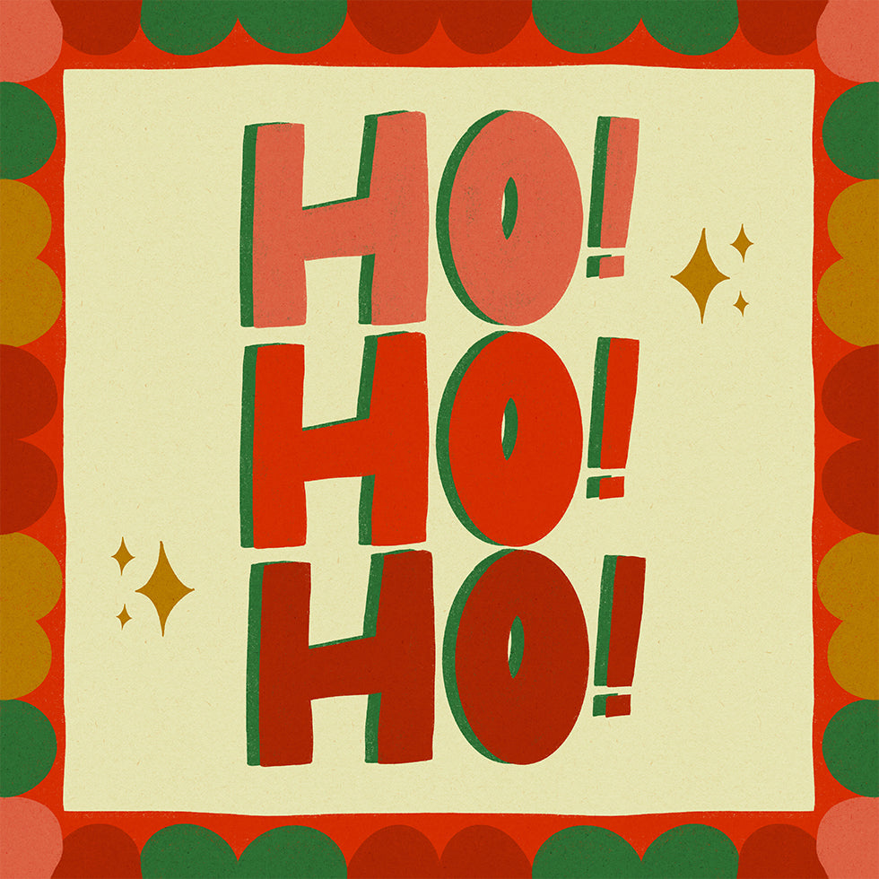 Ho Ho Ho Chirstmas Festive Illustration Plakat