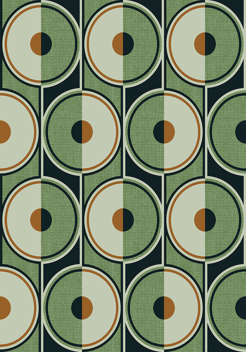 Retro Circles Green