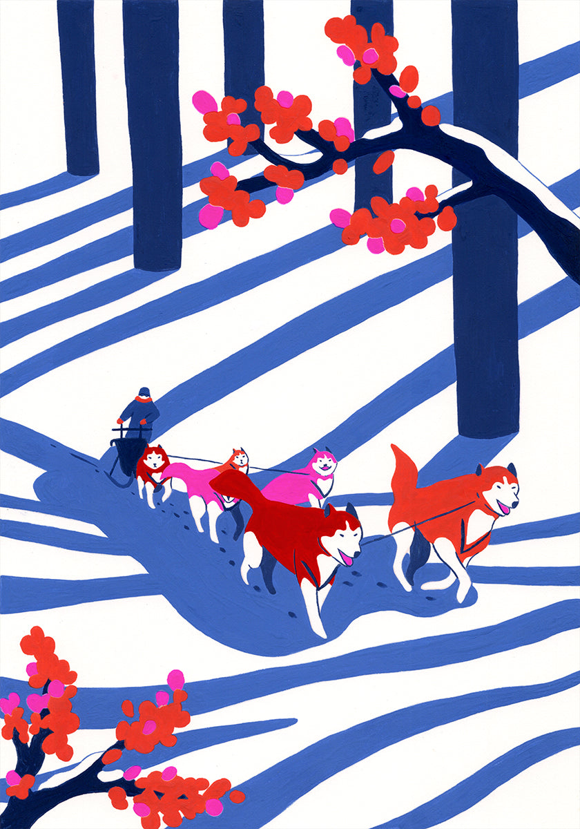 Dog Sled In the Snow Plakat