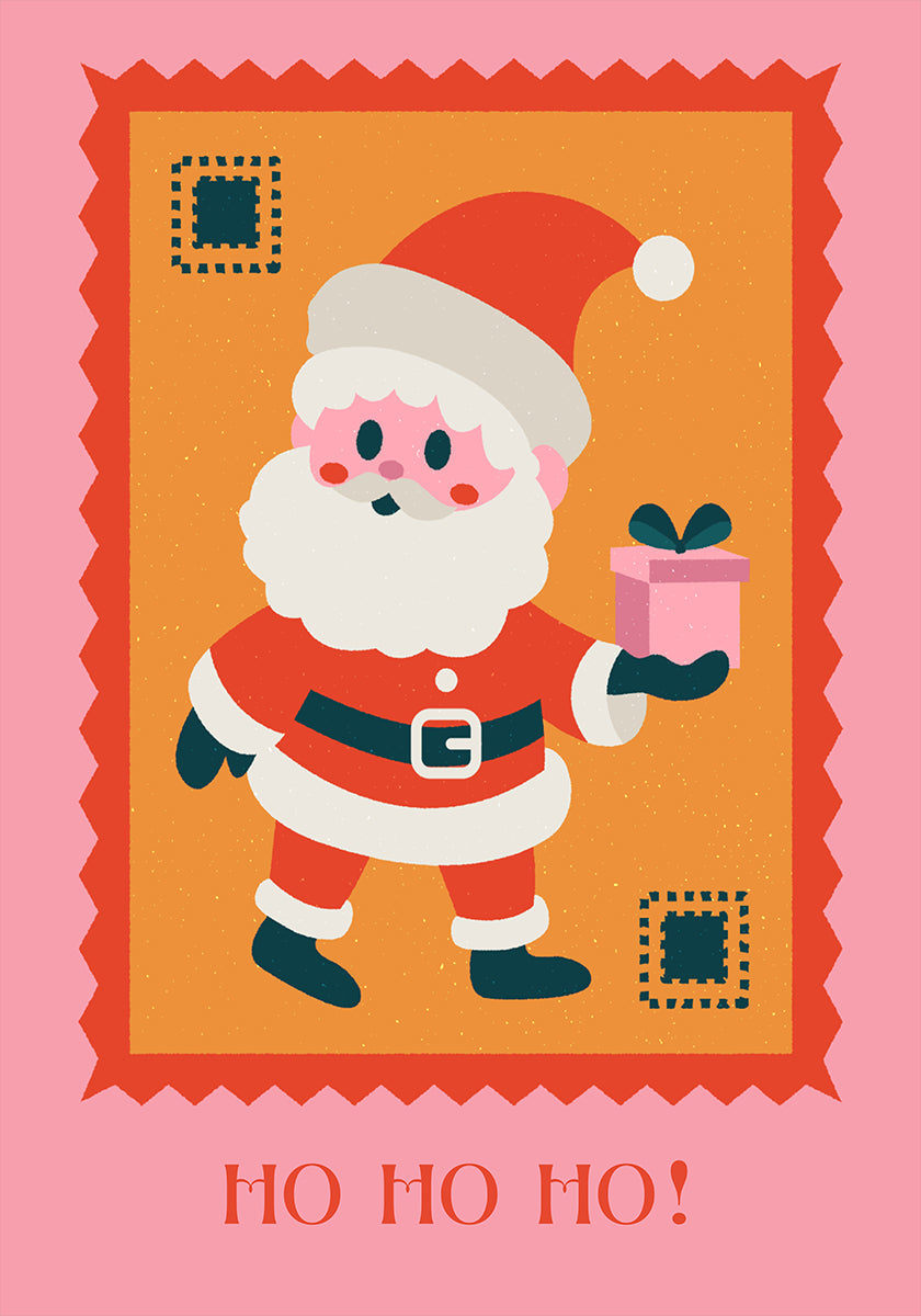 Ho ho ho - Santa Claus with gift Plakat