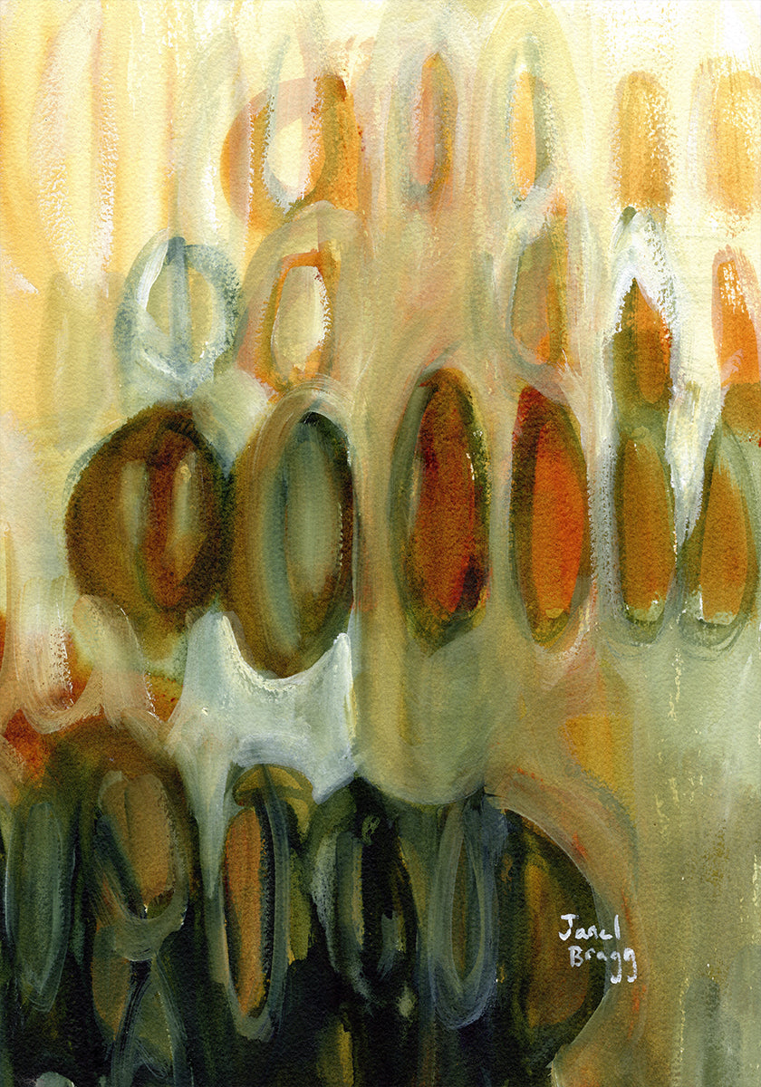 Abstract With Ovals and Gold II Plakat