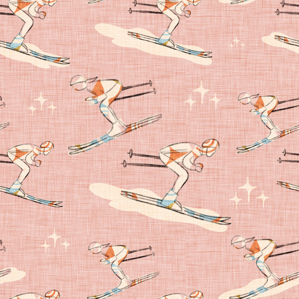 Winter Sports   Retro Vintage Ski Blue.png Plakat