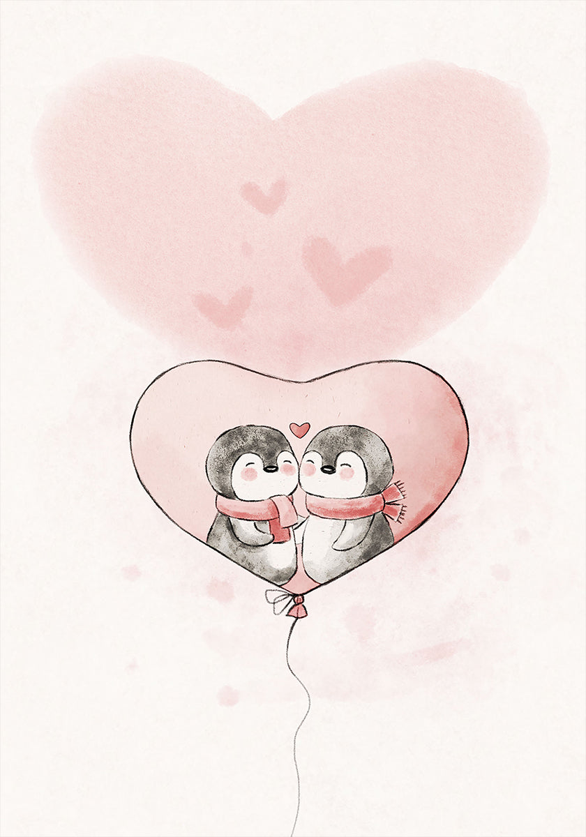 Penguin in love Plakat - Posterbox