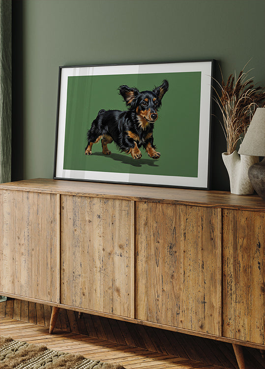 Long Hair Dachshund Portrait Poster - Posterbox