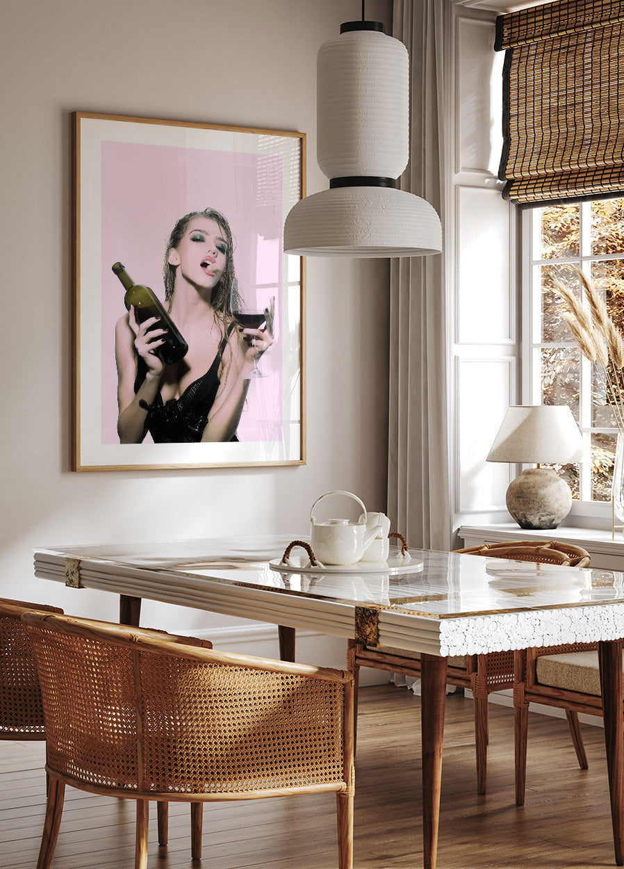 Seductive Woman Wine Plakat - Posterbox.no