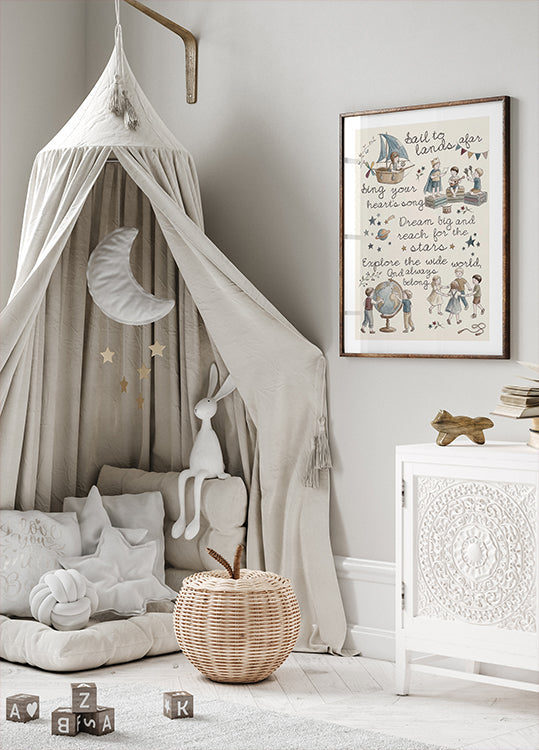 Dream Big Kids Illustration Poster - Posterbox