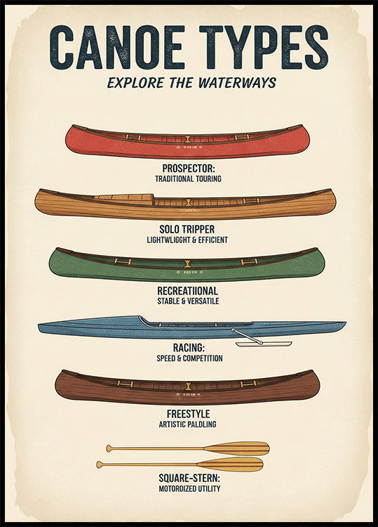 Canoe Types Guide Poster - Posterbox