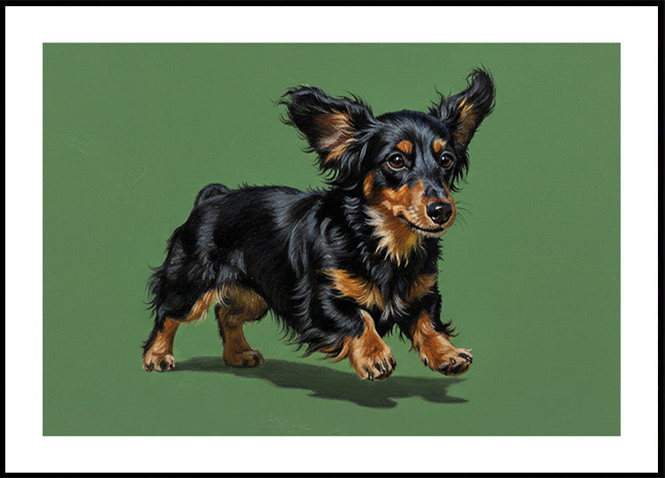Long Hair Dachshund Portrait Poster - Posterbox
