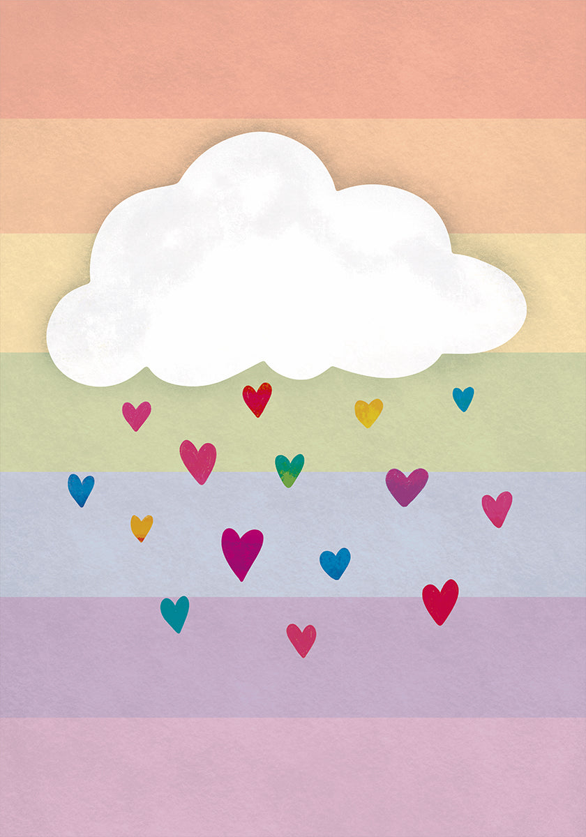 Raining Multicolored Hearts Plakat