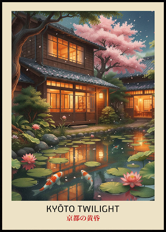 Kyoto Twilight Garden Poster - Posterbox