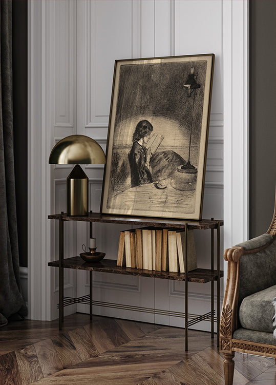 James Mc Neill Whistler-Reading by Lamplight Poster - Posterbox