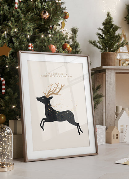 a picture frame with a picture of a deer on it