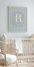 Elegant Baby Name Personal Blue Poster - Posterbox