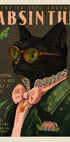 Chic Absinthe Cat Alcohol &amp; Cocktail Bar Art Plakat - Posterbox