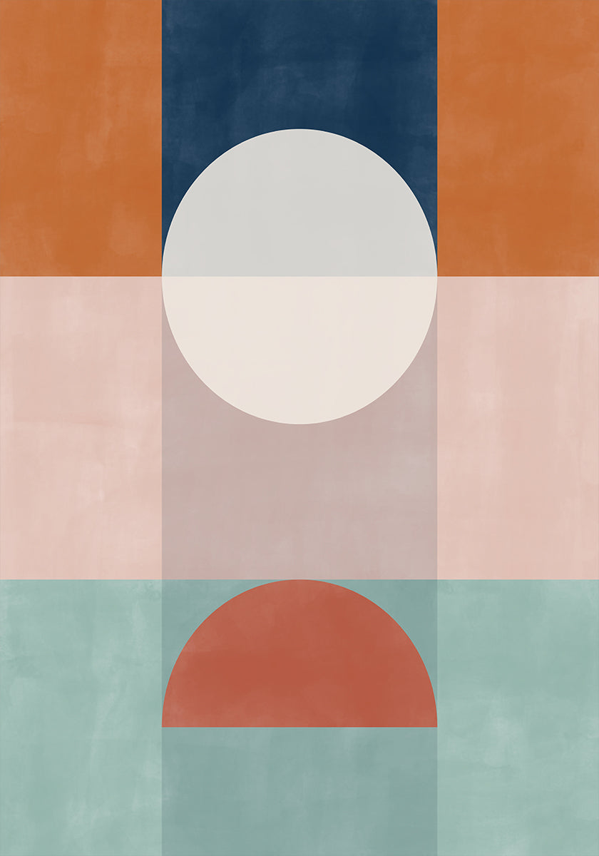 Abstract Geometric Artwork With Earthy Tones Plakat
