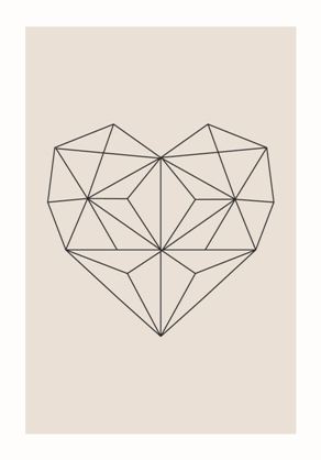 Abstract Geometric Heart Plakat