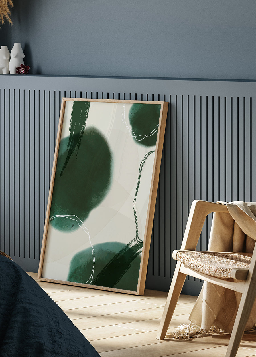 Abstract Green Shapes Art Plakat