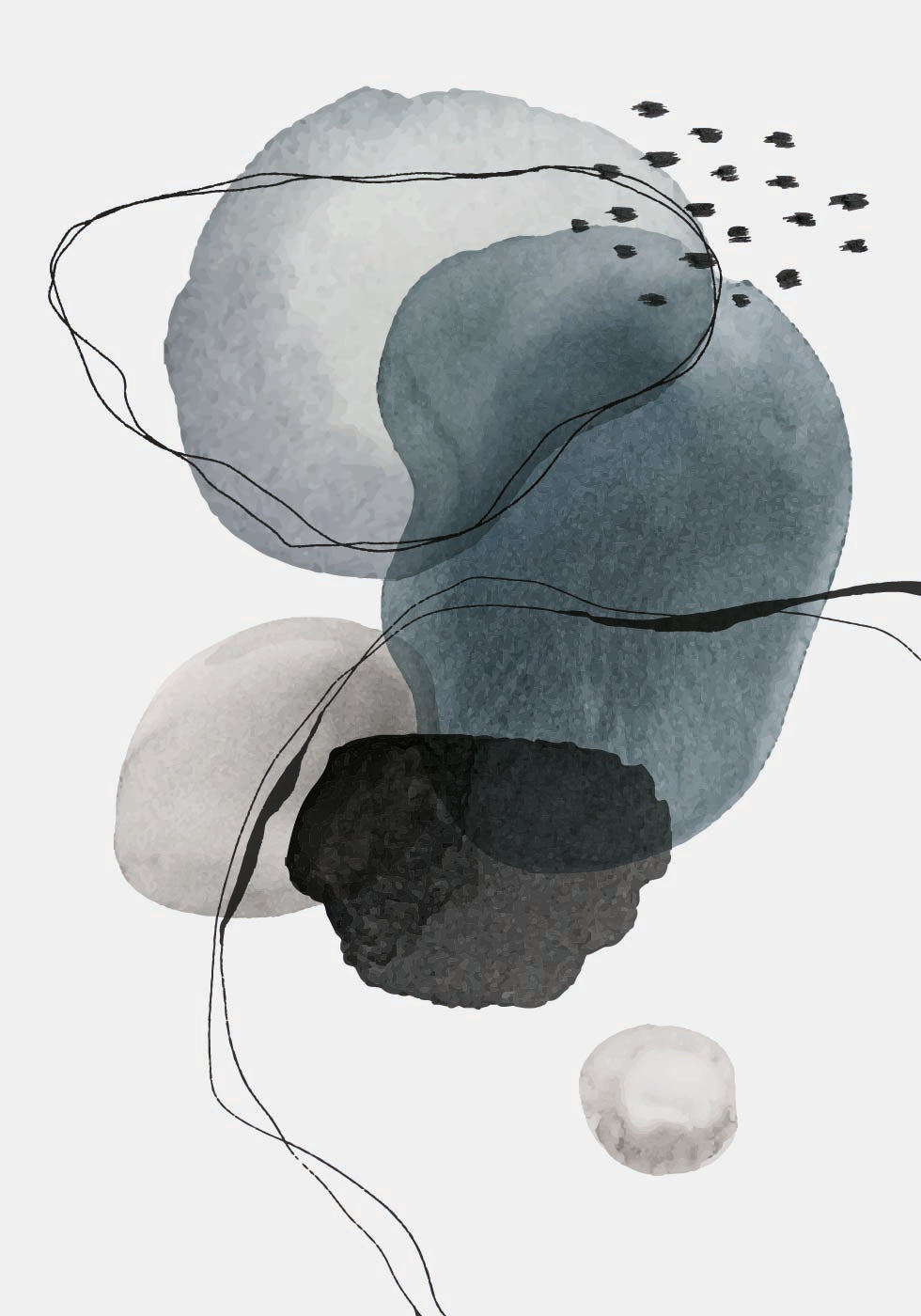 Abstract Shapes and Lines Art Plakat - Posterbox.dk