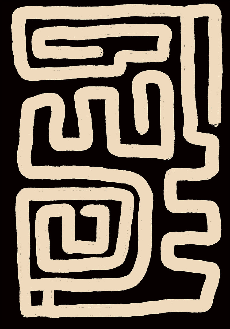Beige Maze Lines Plakat