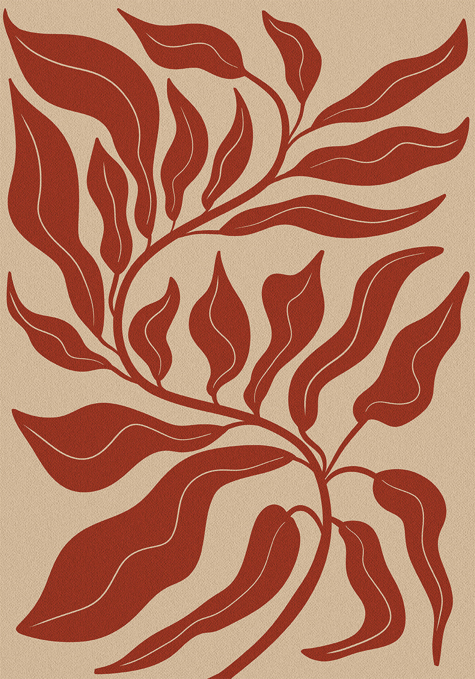 Abstract Red Leaf Plakat