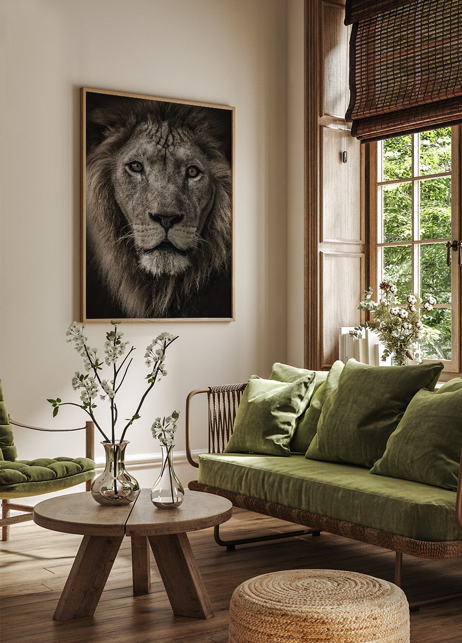 Majestic Lion Close-Up Plakat - Posterbox.dk