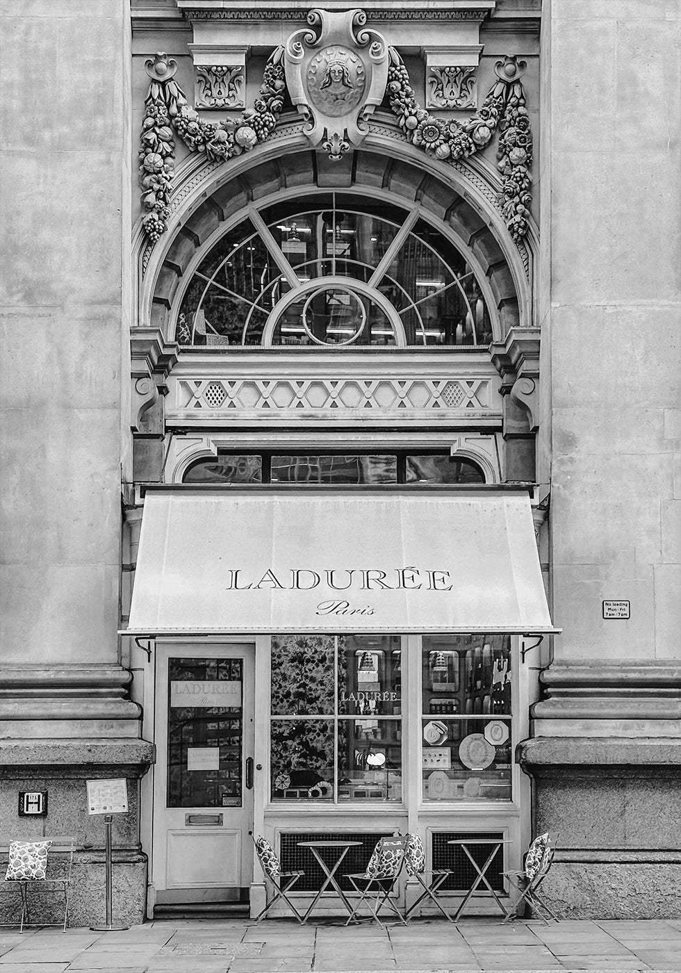 Ladurée Paris Pastry Shop Black & White Plakat