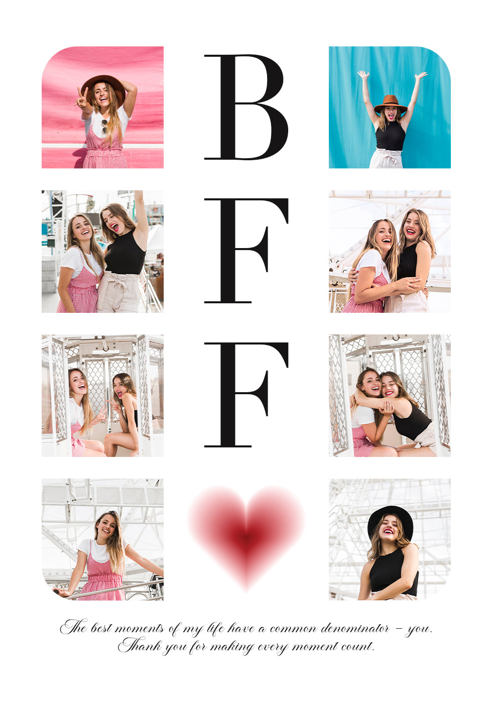 BFF Personalized Photo Collage Plakat