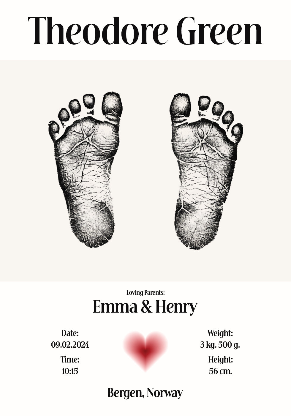 Baby Footprint Personalized Plakat
