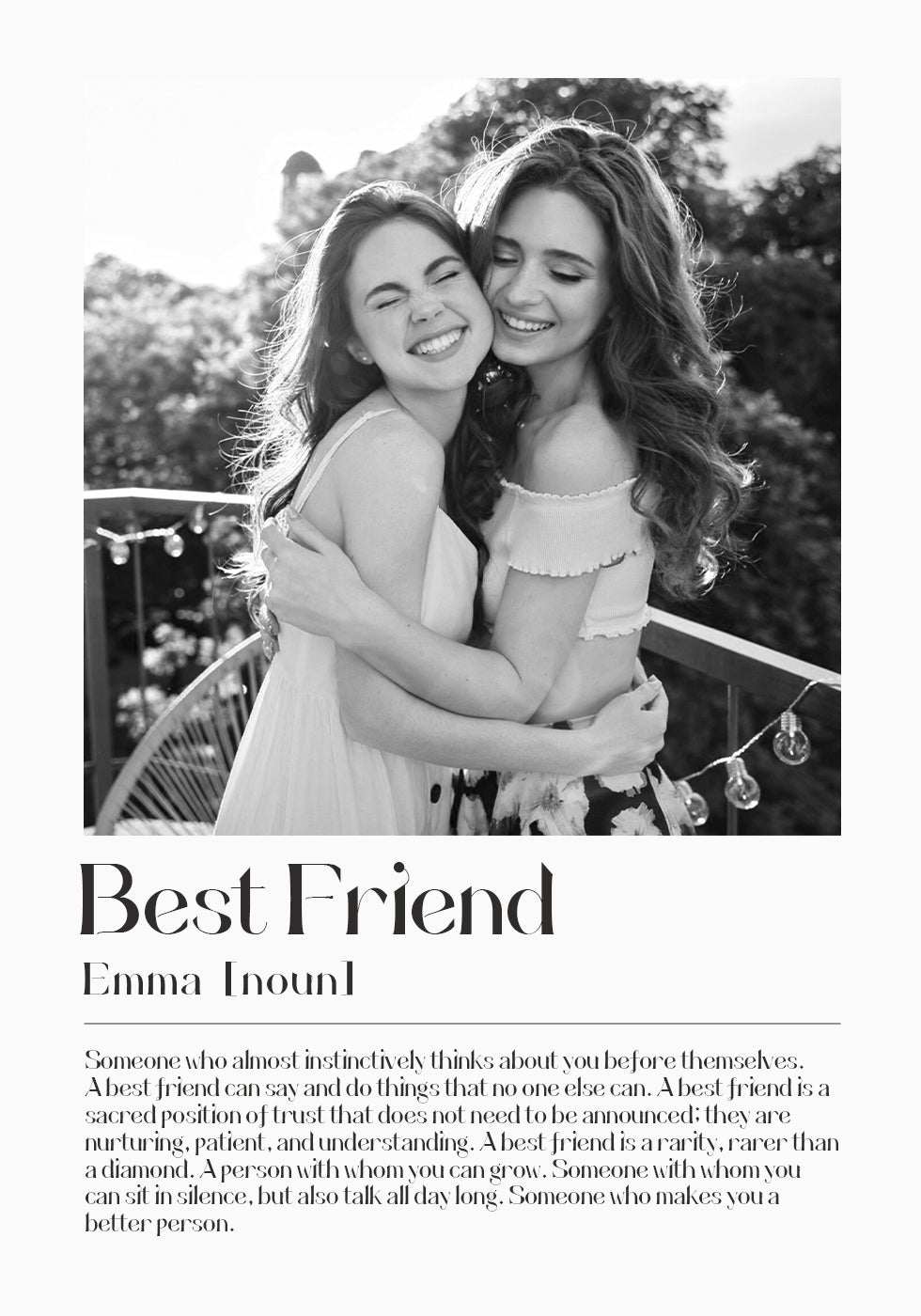 Best Friend Personalized Photo Definition Plakat