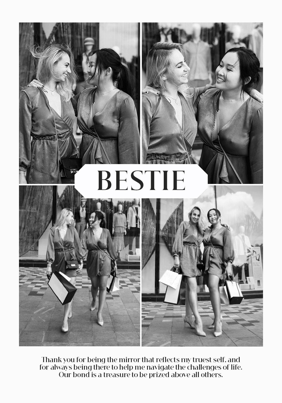 Best Friend Personalized Black and White Collage Plakat