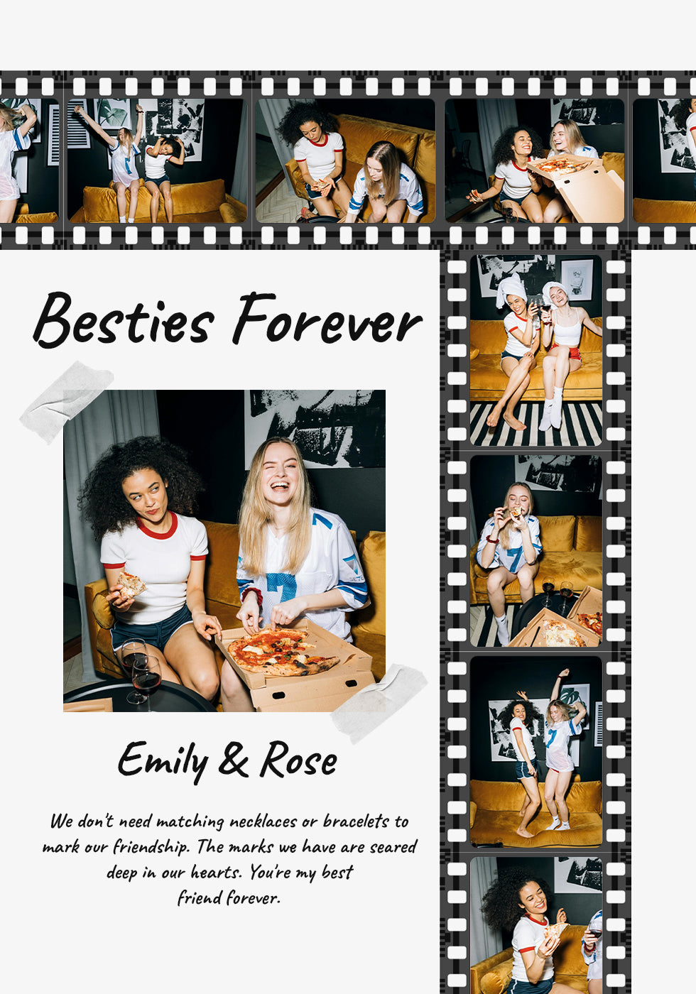 Besties Forever Personalized Photo Film Strip Plakat