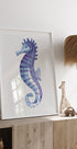 Blue Seahorse Plakat - Posterbox.dk